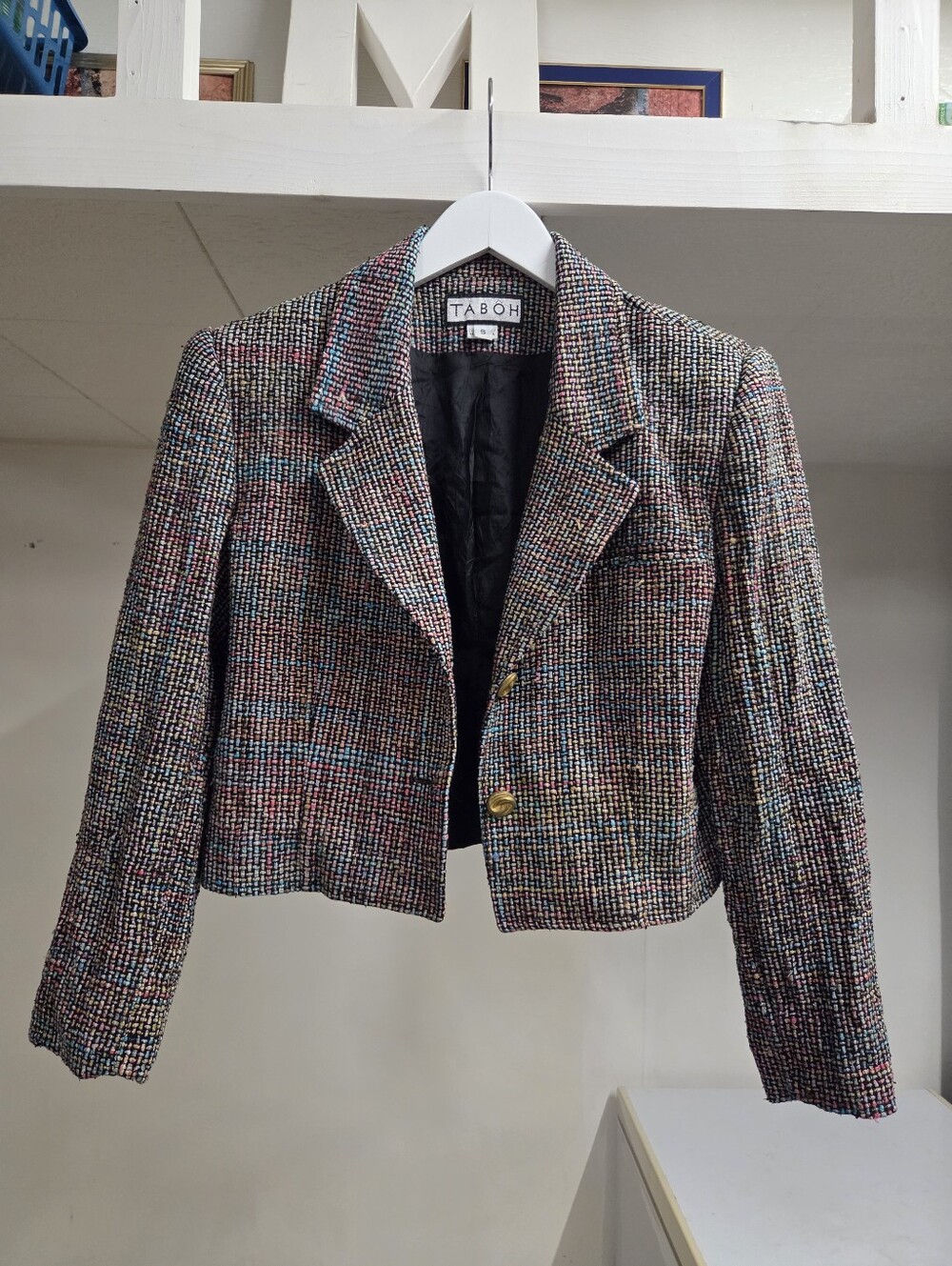Multicolor Tweed Cropped Jacket